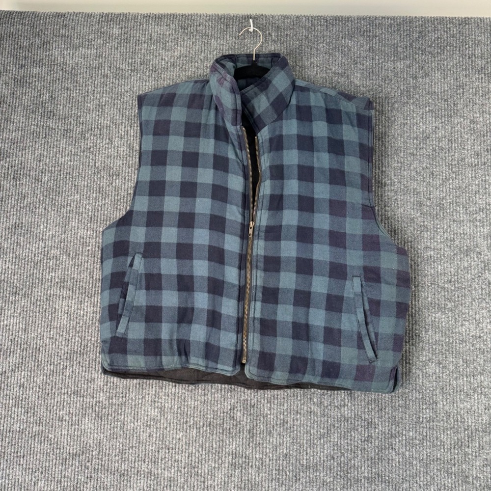 VTG Sierra Pacific Mens L Buffalo Plaid Quilted Vest Grunge‎ Workwear Outdoor